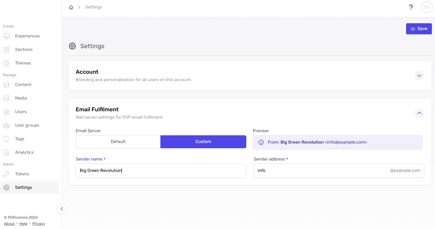 Custom Email Fulfilment Settings - POPcomms Help Center